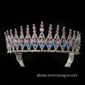 Silver plating Rhinestone Tiara Crystal Headpiece frozen tiara and flower headband crown FC800407